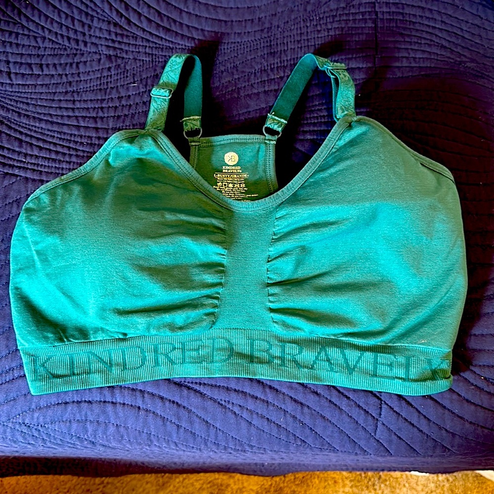 Teal kindred bravely nursing and pumping bra size large-busty/grande